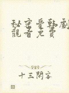 秘密爱韩剧在线观看免费