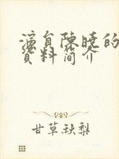 演员陈晓的个人资料简介