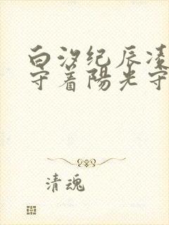 白汐纪辰凌小说守着阳光守着你