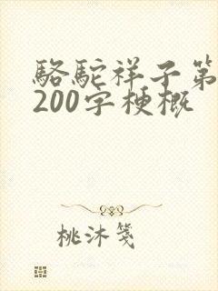 骆驼祥子第一章200字梗概
