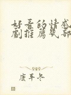 好看的情感电视剧推荐几部