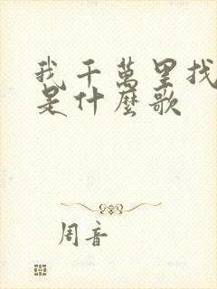 我千万里找寻你是什么歌