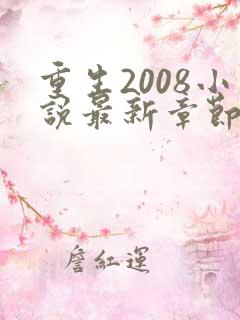 重生2008小说最新章节免费阅读全文