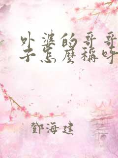 外婆的哥哥的儿子怎么称呼