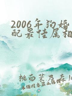 2006年狗婚配最佳属相