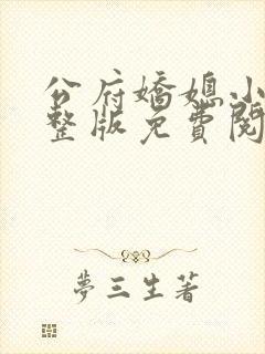 公府娇媳小说完整版免费阅读