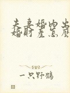 夫妻婚内出轨离婚财产怎么分割