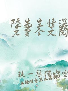 陆先生情深未晚免费全文阅读大结局