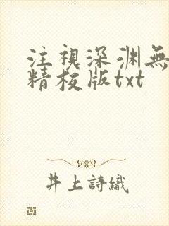 注视深渊无删减精校版txt