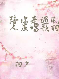 陪你走过风雨的人原唱歌词