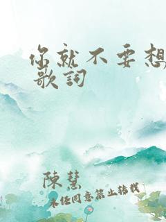 你就不要想起我 歌词