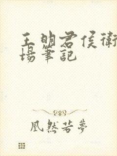 王明君侯卫东官场笔记