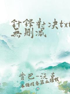 针锋对决txt无删减