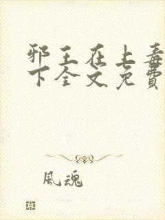 邪王在上毒妃在下全文免费阅读