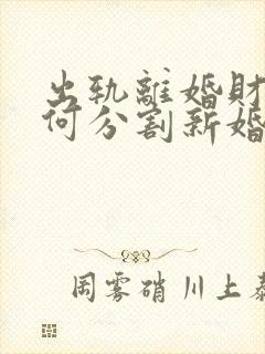 出轨离婚财产如何分割新婚姻法2023