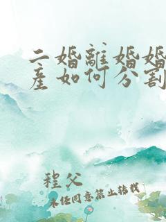 二婚离婚婚前财产如何分割新婚姻法