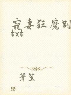 宠妻狂魔别太坏txt