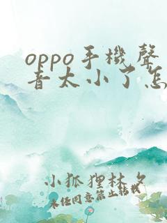 oppo手机声音太小了怎么解决