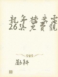 龙年档案电视剧26集免费观看剧情