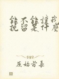 能不能让我把你挽留是什么歌