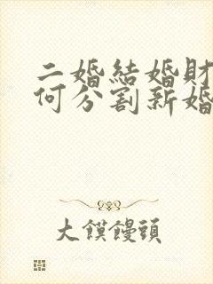 二婚结婚财产如何分割新婚姻法