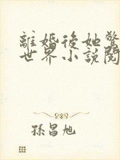 离婚后她惊艳了世界小说阅读