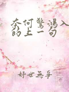 奈何惊鸿入我心的上一句