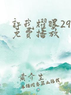 许我耀眼29集免费播放