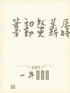 萧初然叶辰最新章节更新时间