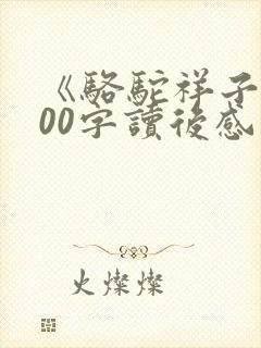 《骆驼祥子》600字读后感