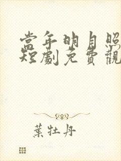 当年明月照何人短剧免费观看全集