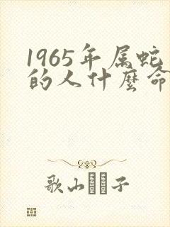 1965年属蛇的人什么命