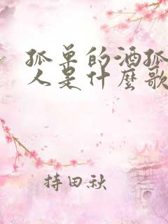 孤单的酒孤单的人是什么歌名