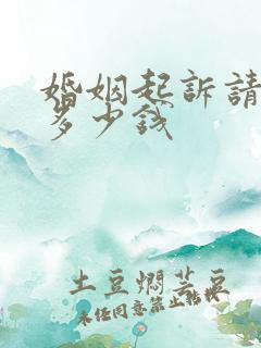 婚姻起诉请律师多少钱