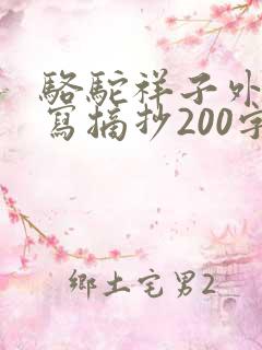 骆驼祥子外貌描写摘抄200字