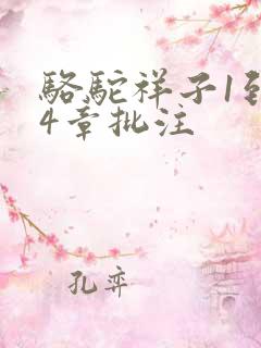 骆驼祥子1到24章批注