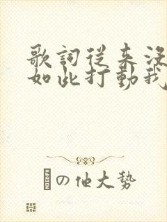 歌词从来没有人如此打动我的心