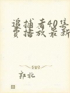 追捕者40集免费播放最新一期