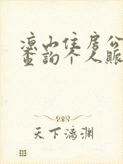 凉山住房公积金查询个人账户余额