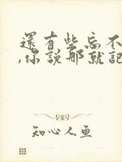 还有些忘不掉的,你说那就记得吧