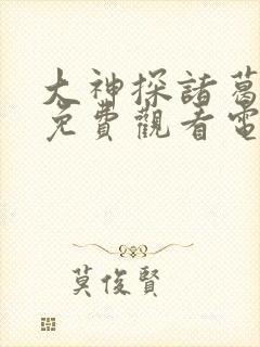 大神探诸葛九九免费观看电视剧全集