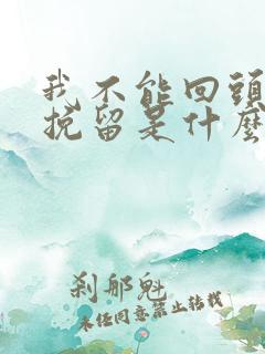 我不能回头不能挽留是什么歌