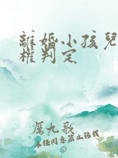 离婚小孩儿抚养权判定