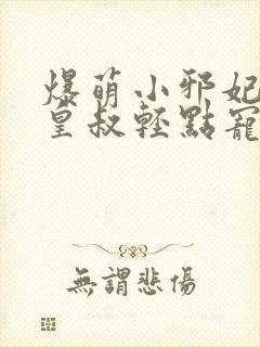 爆萌小邪妃腹黑皇叔轻点宠小说