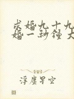 求婚九十九次离婚一秒钟 大结局