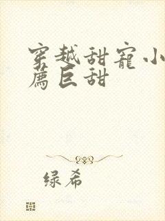 穿越甜宠小说推荐巨甜