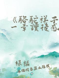 《骆驼祥子》第一章读后感200字左右