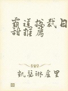 霸道总裁日剧超甜推荐