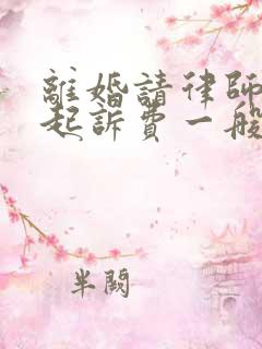 离婚请律师处理起诉费一般是多少钱啊