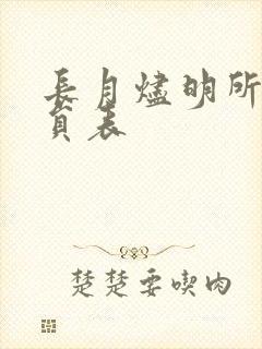 长月烬明所有演员表